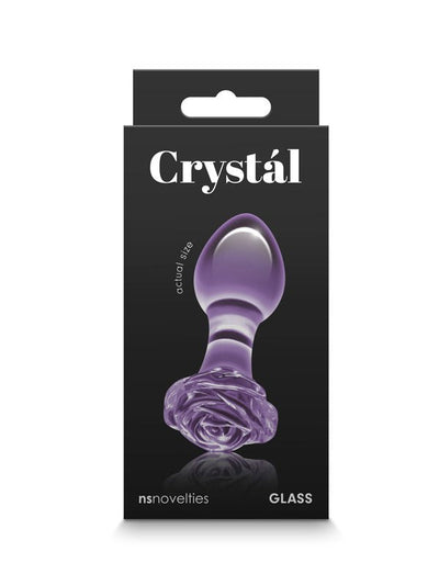 Crystál Glass Rose Anal Plug Purple 1
